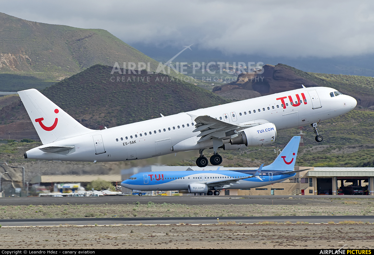 TUI Airlines Belgium ES-SAK aircraft at Tenerife Sur - Reina Sofia