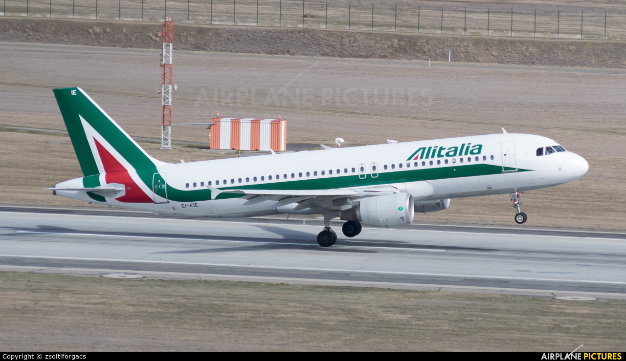 Alitalia EI-EIE aircraft at Budapest Ferenc Liszt International Airport