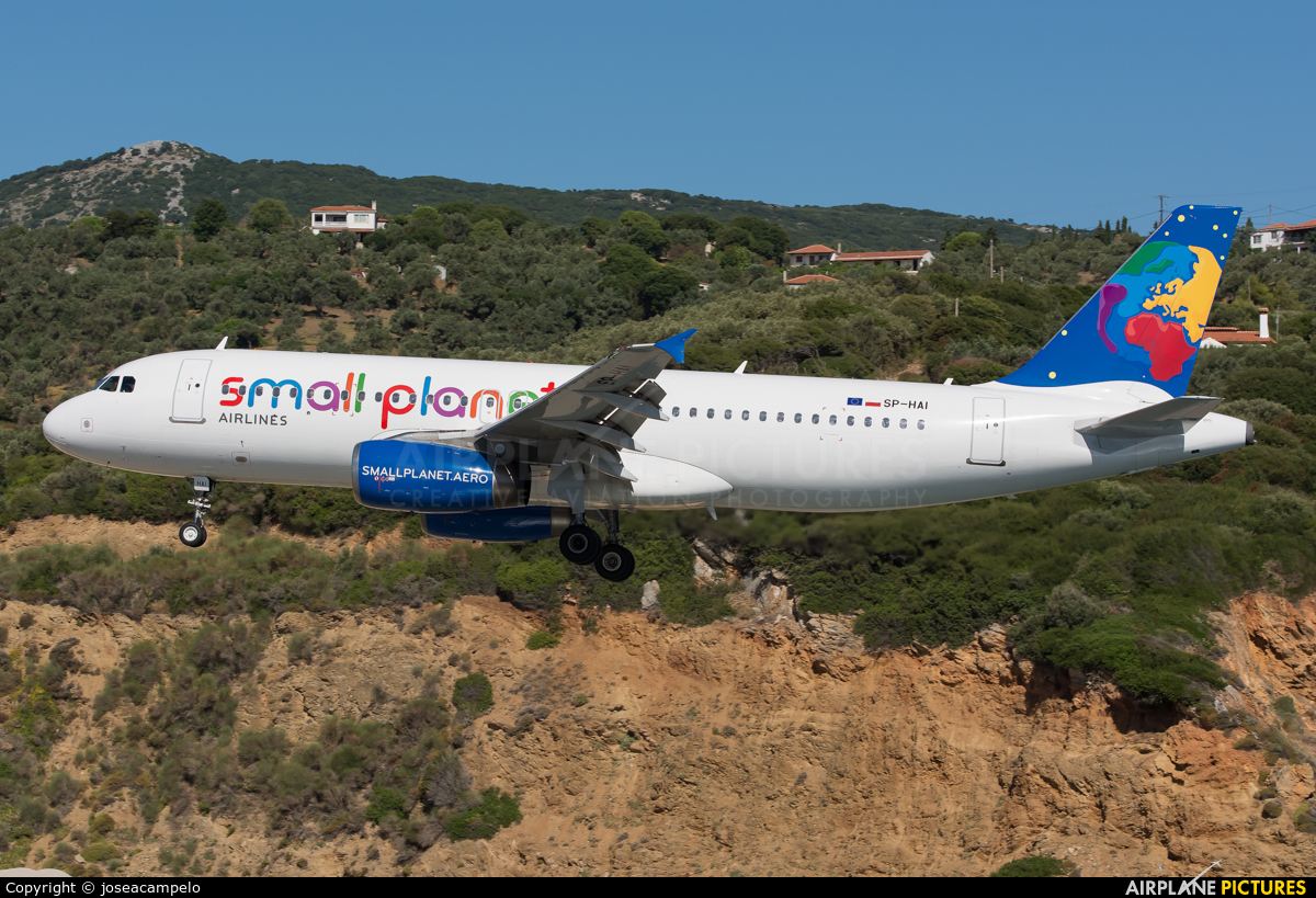 Small Planet Airlines SP-HAI aircraft at Skiathos