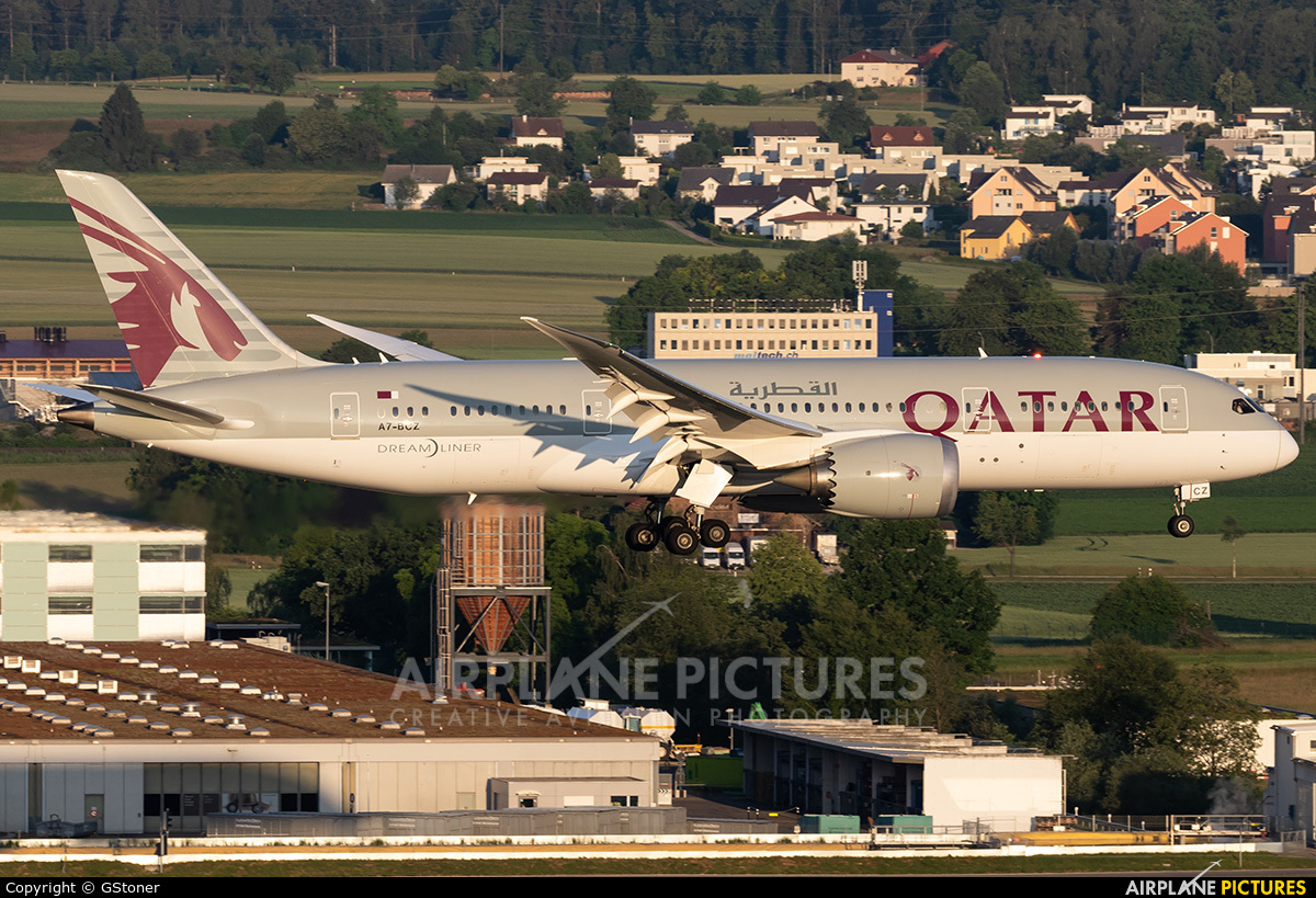 Qatar Airways A7-BCZ aircraft at Zurich