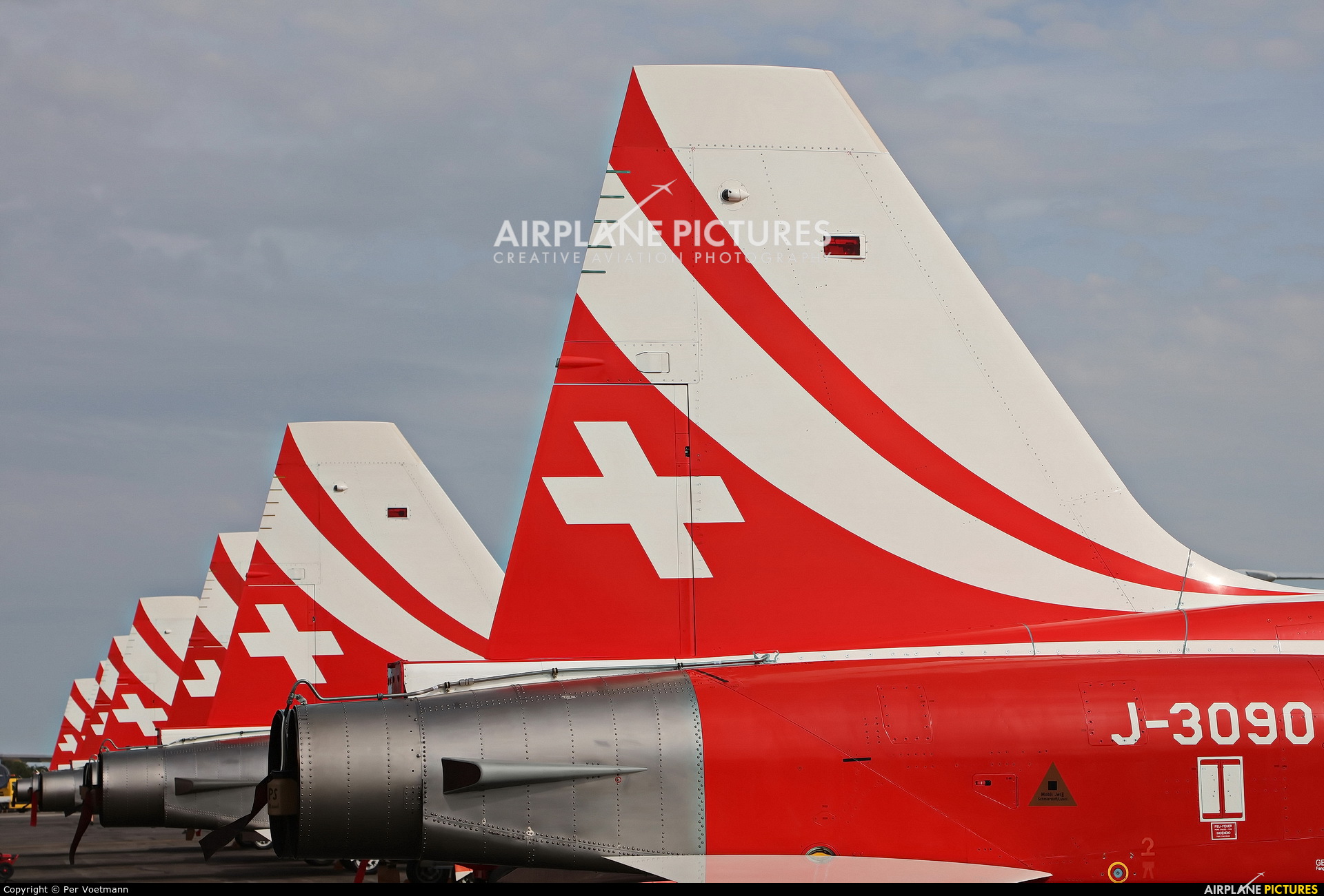 Switzerland - Air Force:  Patrouille de Suisse J-3090 aircraft at Aalborg
