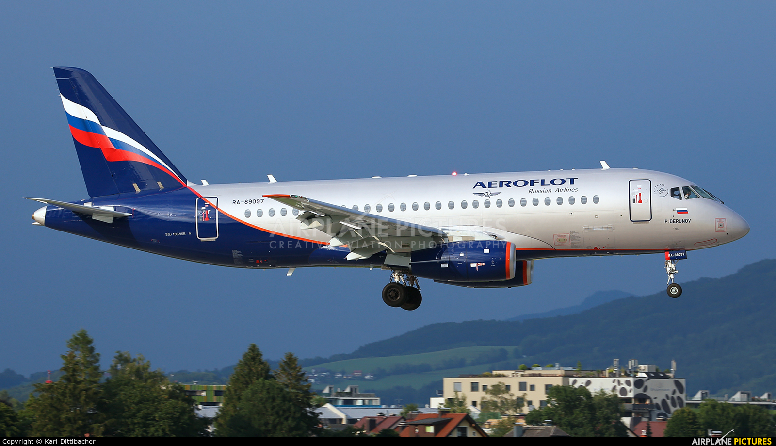Aeroflot RA-89097 aircraft at Salzburg