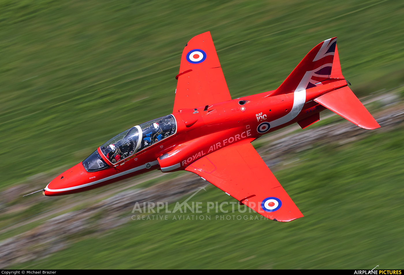 Royal Air Force "Red Arrows" XX245 aircraft at Machynlleth Loop - LFA 7