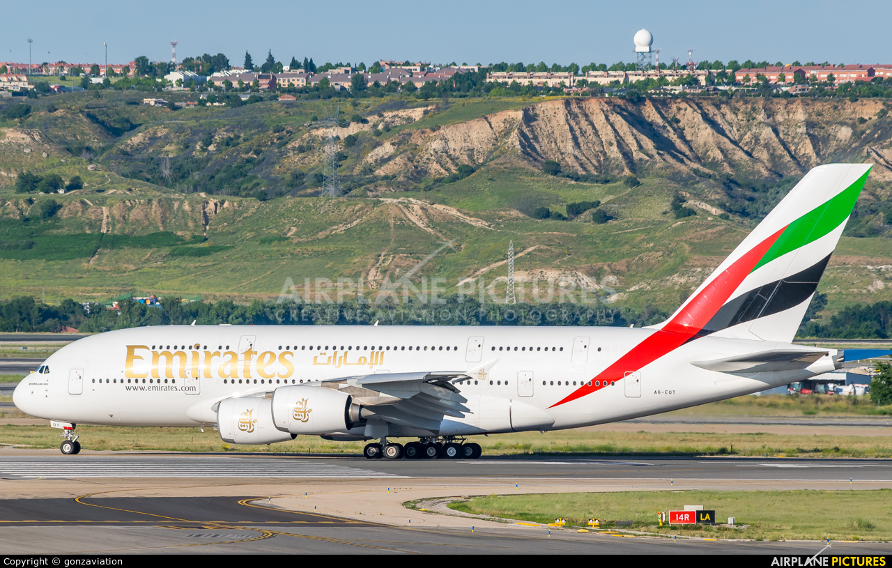 Emirates Airlines A6-EOT aircraft at Madrid - Barajas