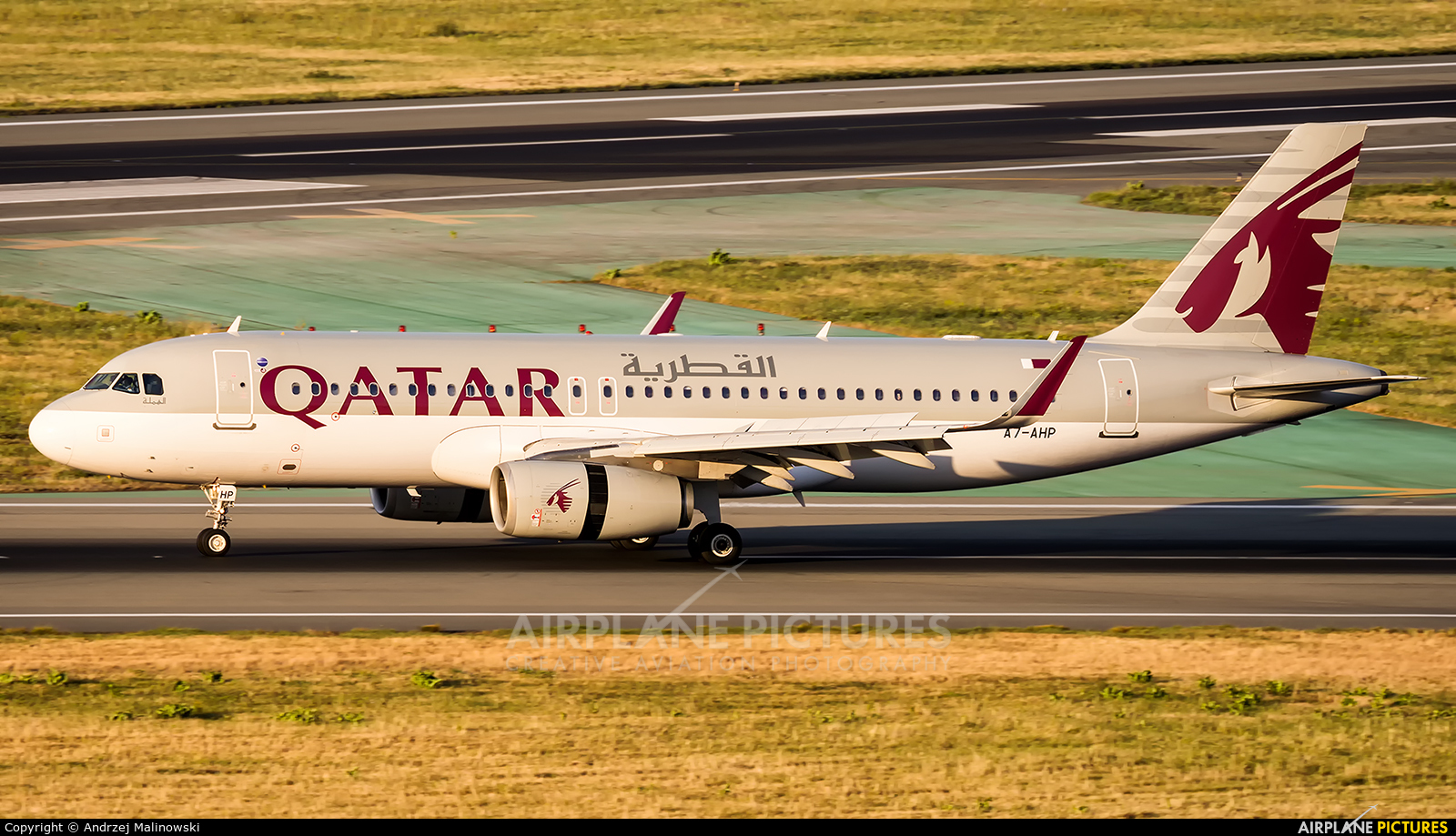 Qatar Airways A7-AHP aircraft at Warsaw - Frederic Chopin
