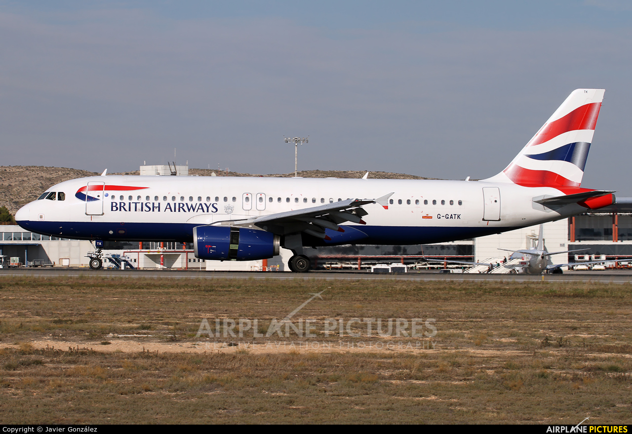 British Airways G-GATK aircraft at Alicante - El Altet