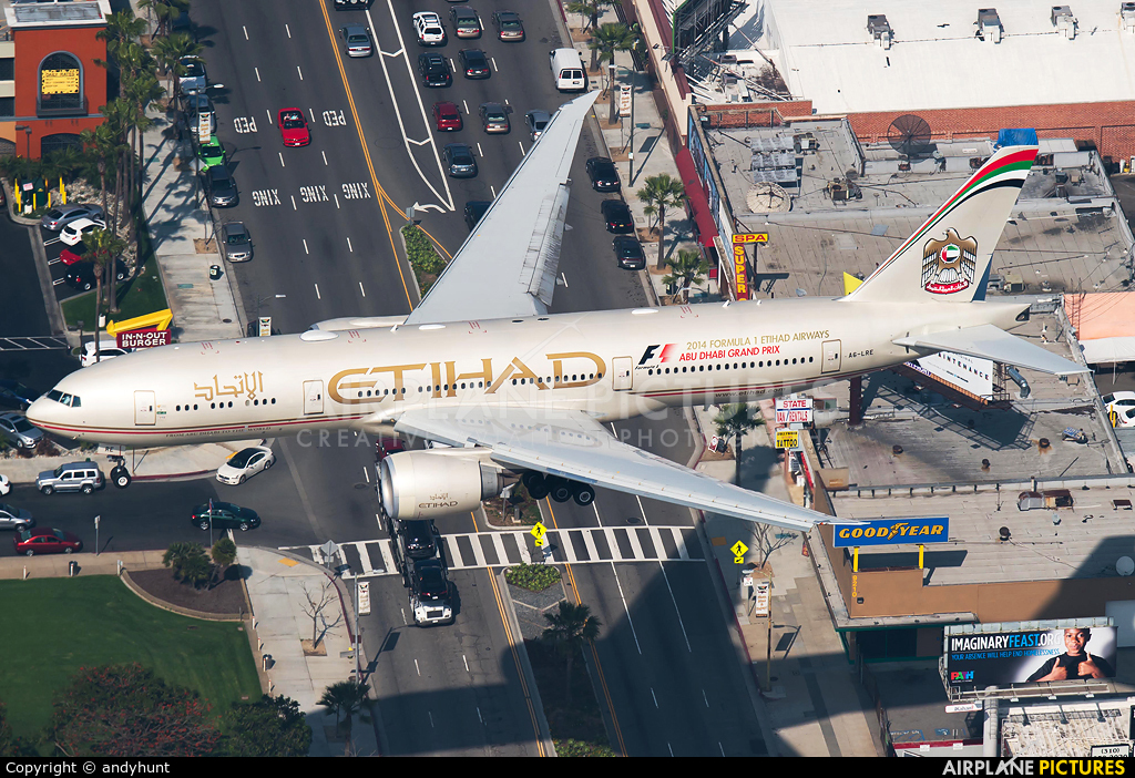 Etihad Airways A6-LRE aircraft at Los Angeles Intl