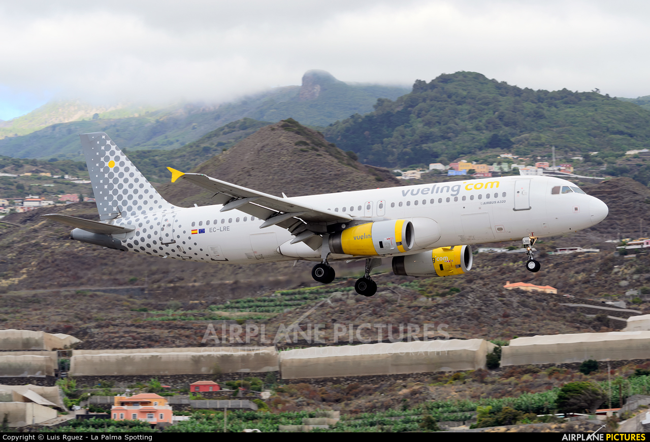 Vueling Airlines EC-LRE aircraft at Santa Cruz de La Palma