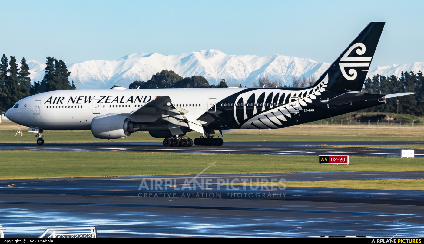 Air New Zealand ZK-OKB aircraft at Christchurch Intl