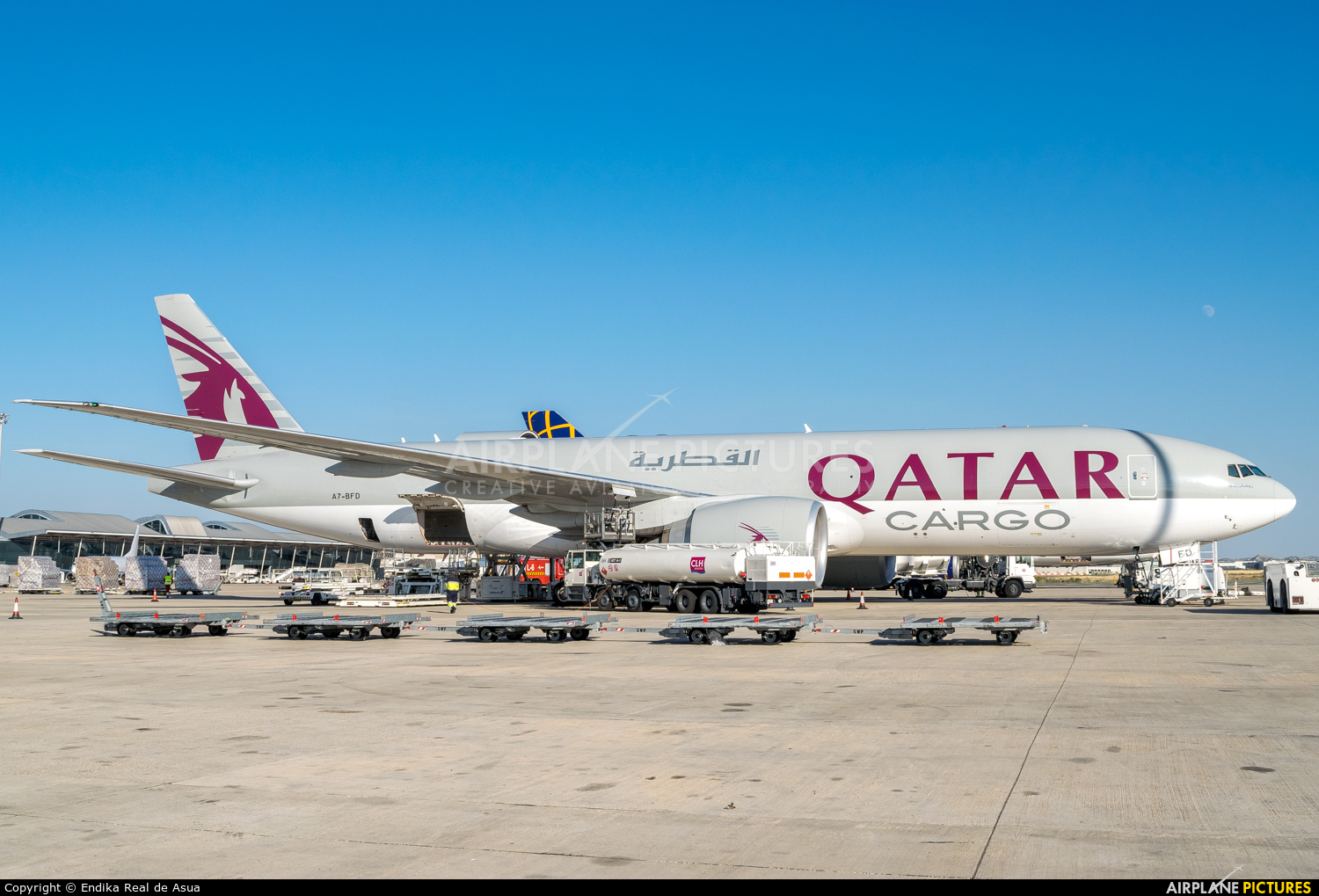 Qatar Airways Cargo A7-BFD aircraft at Zaragoza