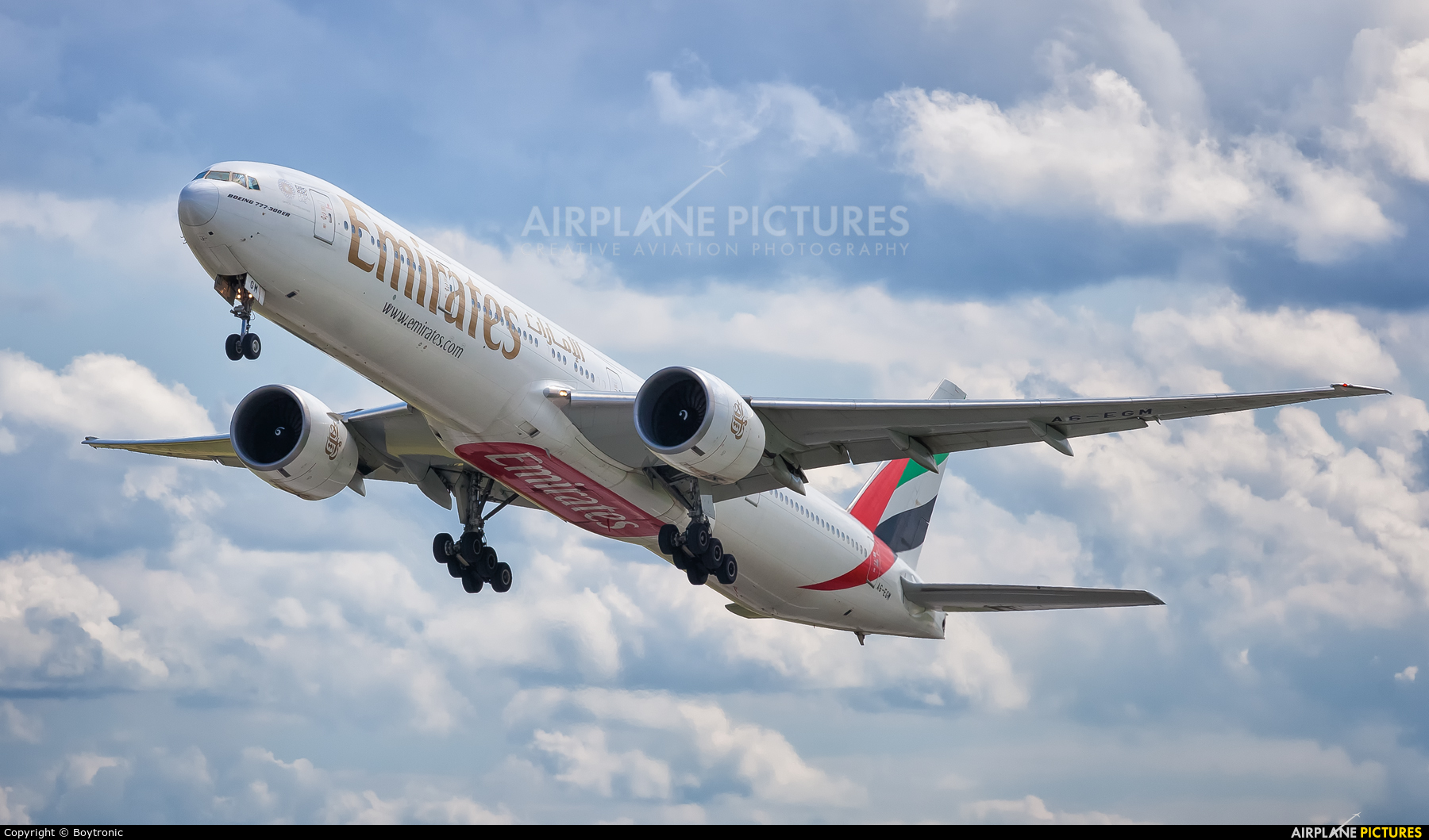 Emirates Airlines A6-EGM aircraft at Zagreb