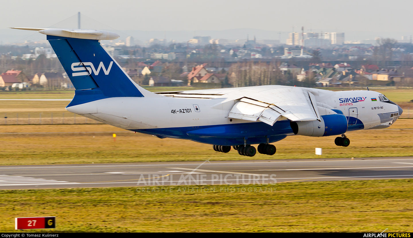 Silk Way Airlines 4K-AZ101 aircraft at Rzeszów-Jasionka 
