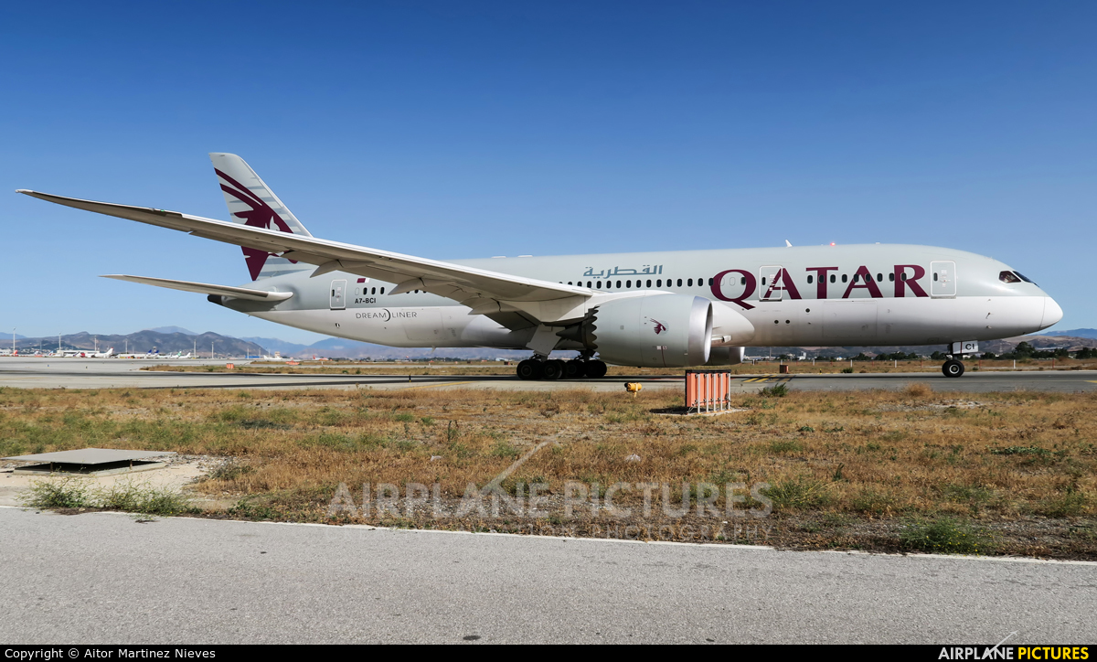 Qatar Airways A7-BCI aircraft at Málaga