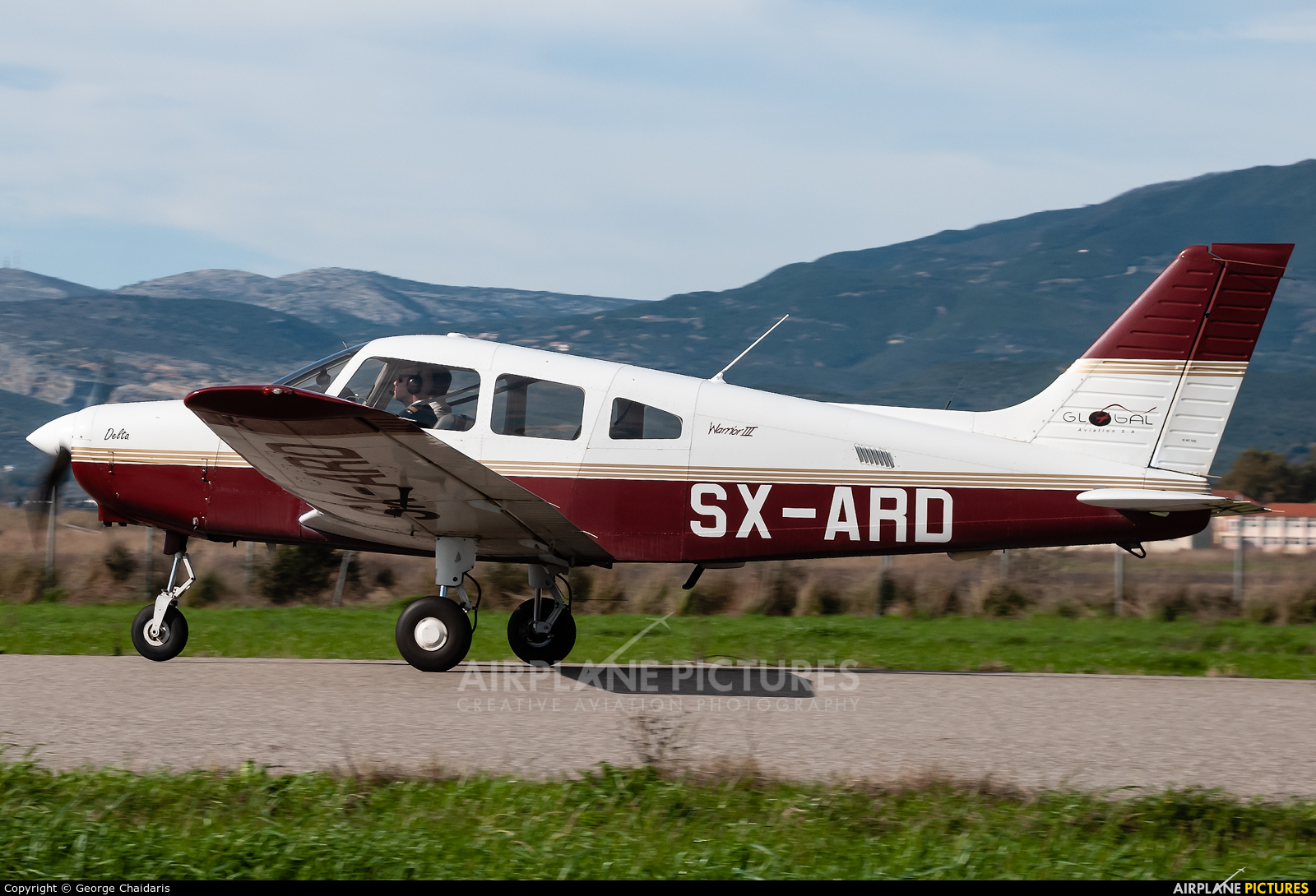 Global Aviation SX-ARD aircraft at Messolonghi Airfield