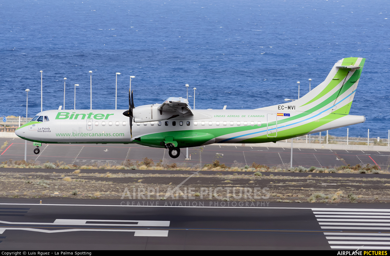 Binter Canarias EC-MVI aircraft at Santa Cruz de La Palma