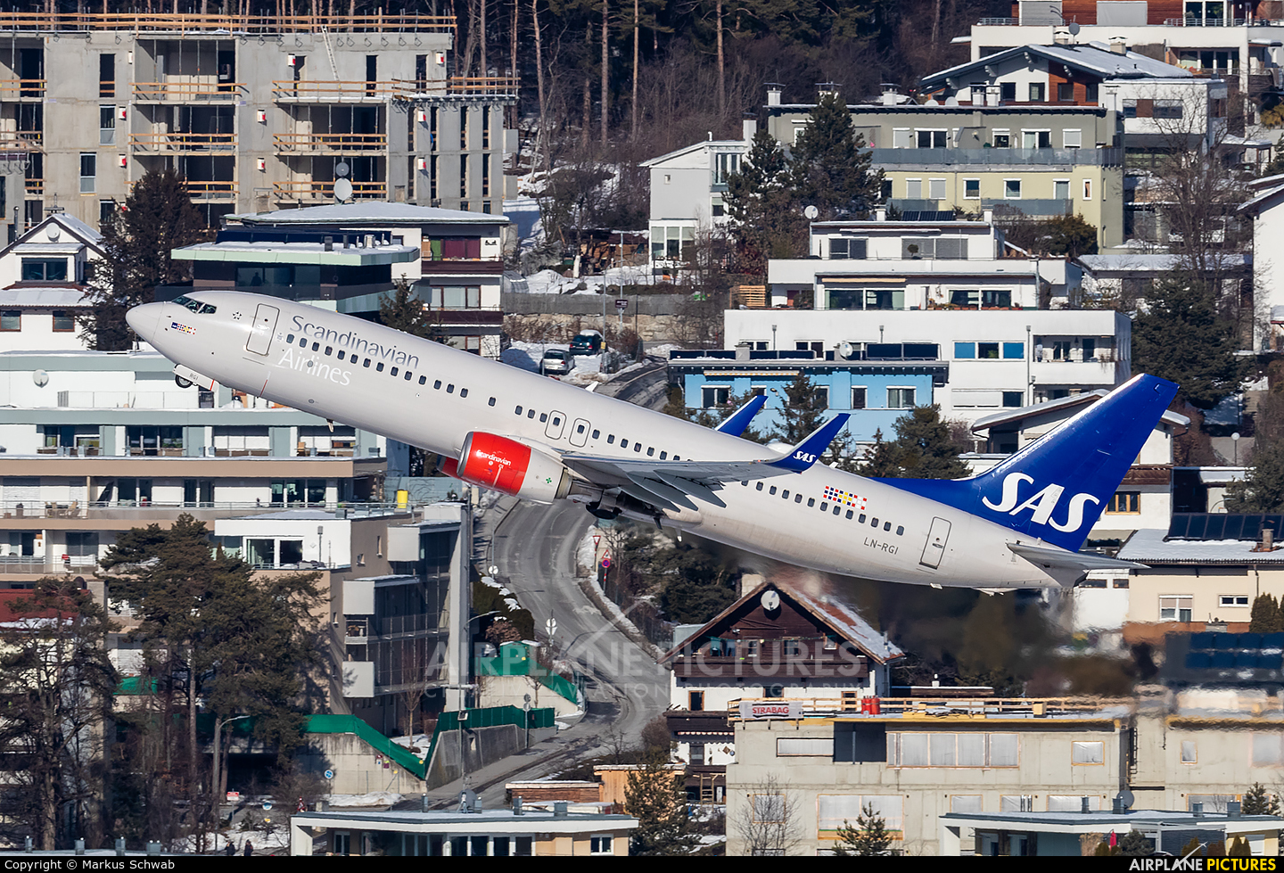SAS - Scandinavian Airlines LN-RGI aircraft at Innsbruck