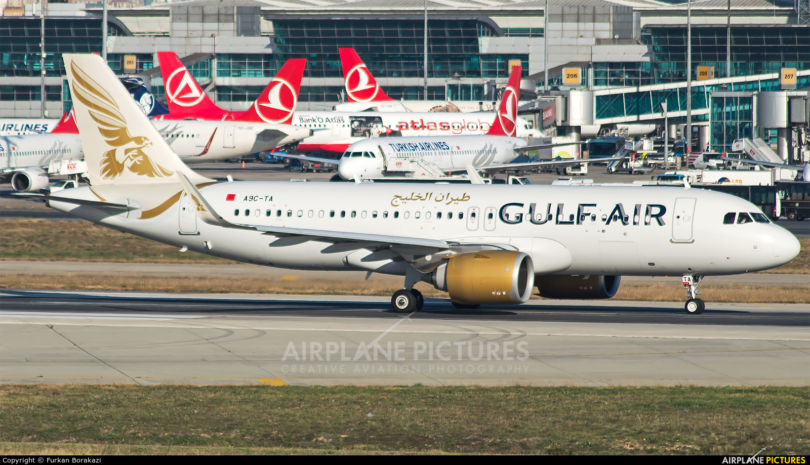 Gulf Air A9C-TA aircraft at Istanbul - Ataturk