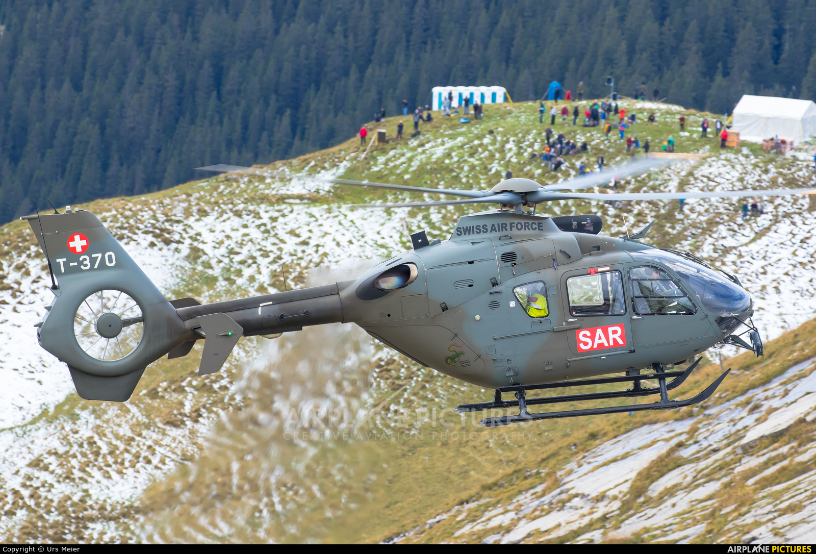 Switzerland - Air Force T-370 aircraft at Axalp - Ebenfluh Range