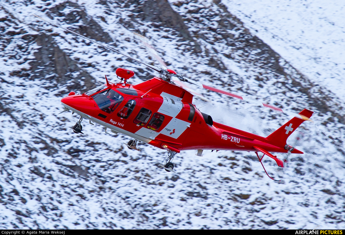 REGA Swiss Air Ambulance  HB-ZRU aircraft at Axalp - Ebenfluh Range