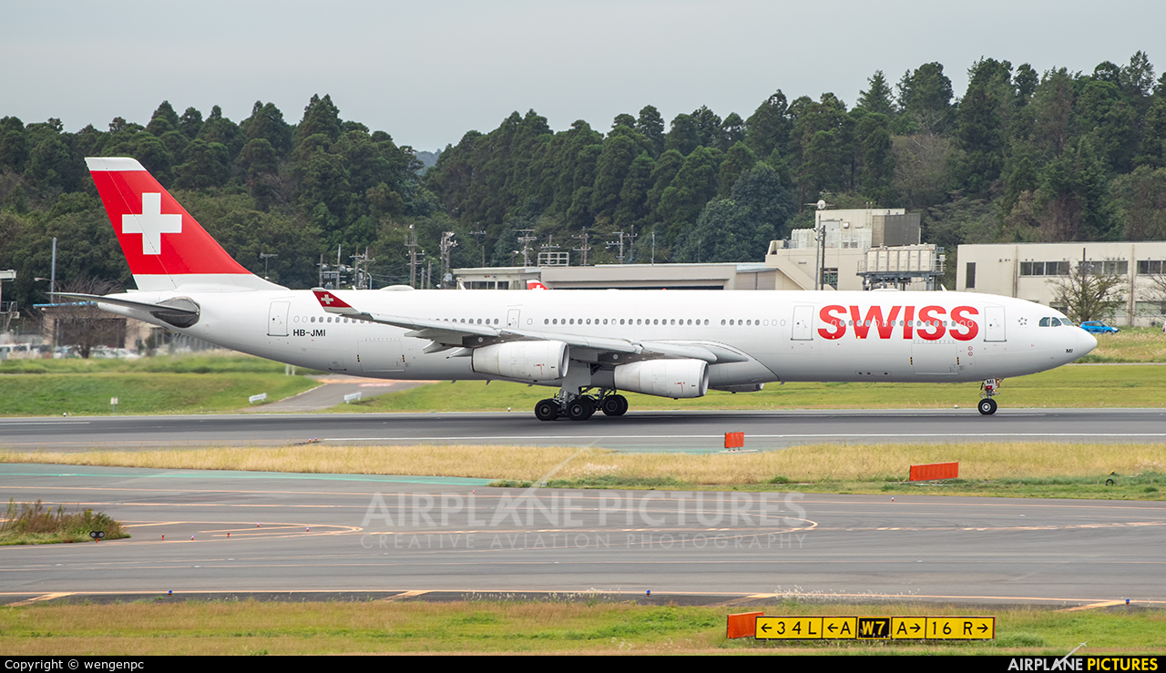 Swiss HB-JMI aircraft at Tokyo - Narita Intl