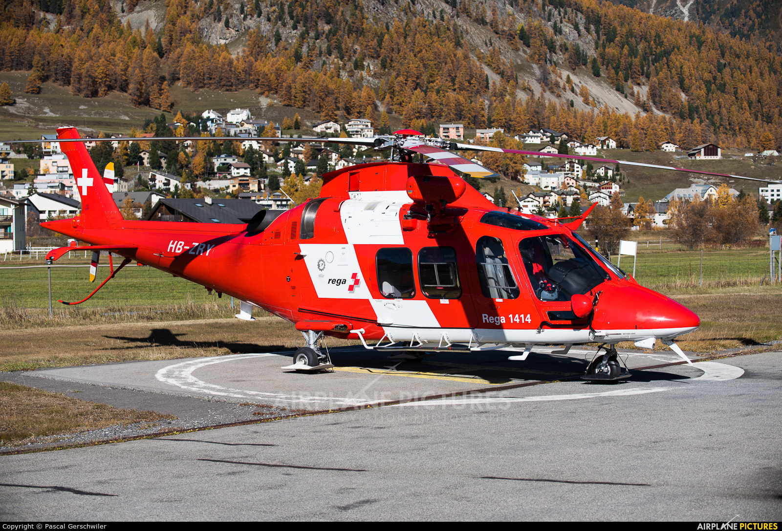 REGA Swiss Air Ambulance  HB-ZRY aircraft at Samedan - Engadin