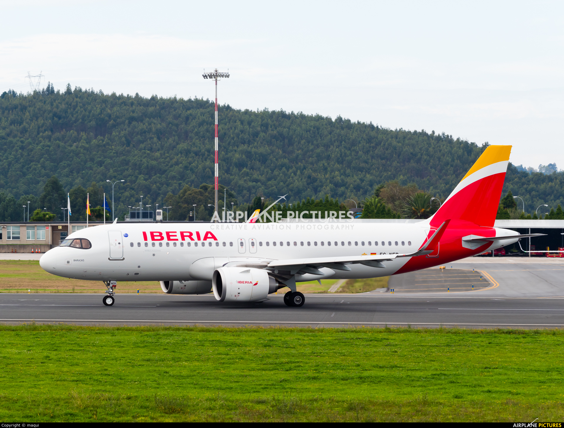 Iberia EC-NER aircraft at La Coruña