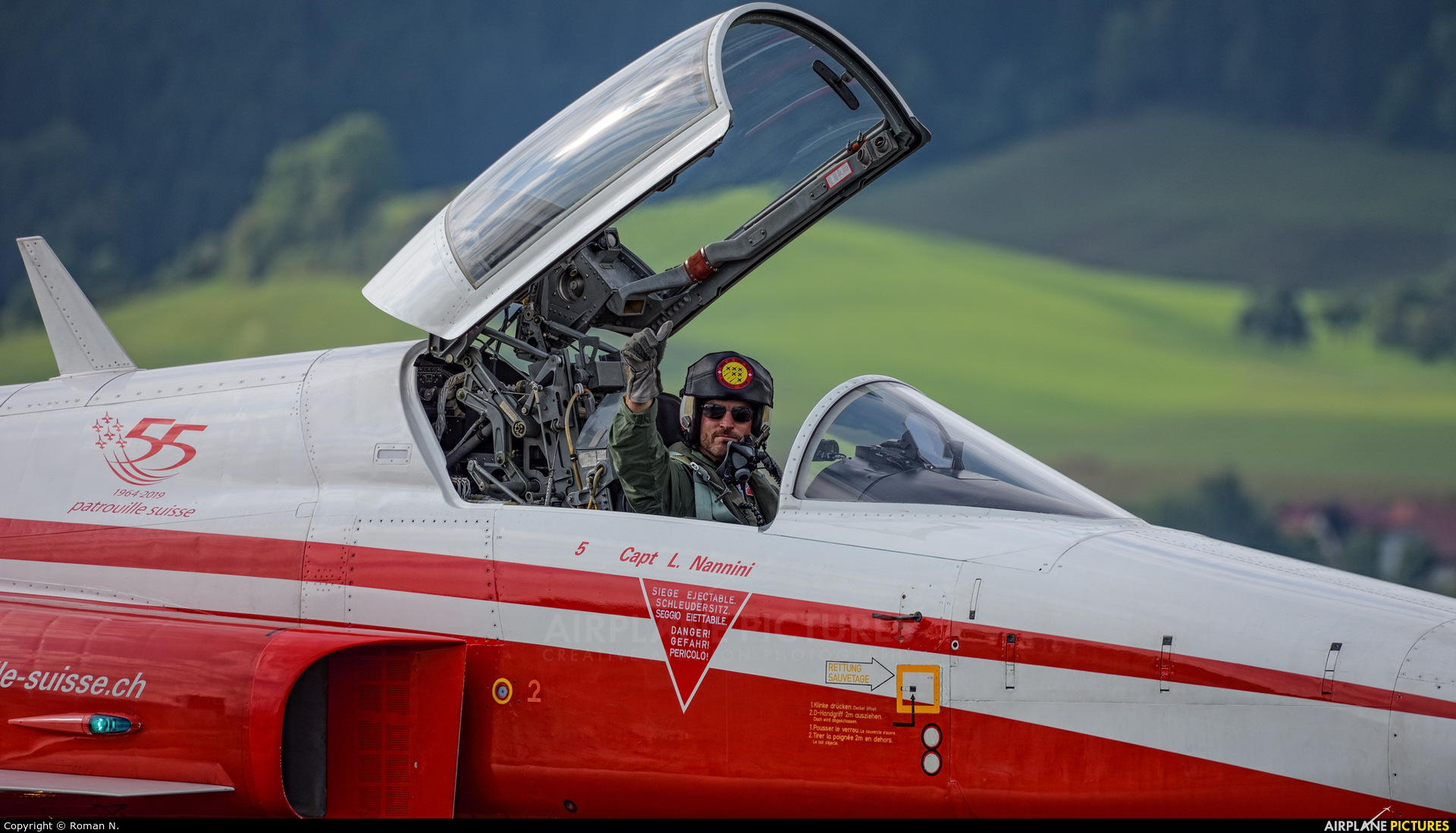 Switzerland - Air Force:  Patrouille de Suisse J-3085 aircraft at Zeltweg