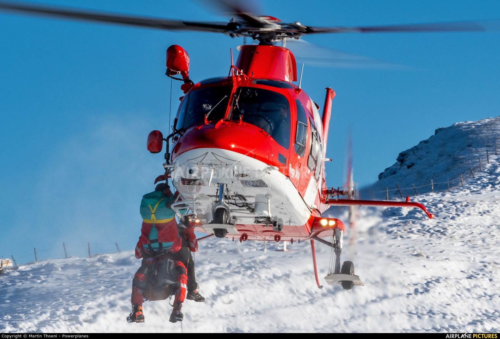 REGA Swiss Air Ambulance  HB-ZRX aircraft at Axalp - Ebenfluh Range