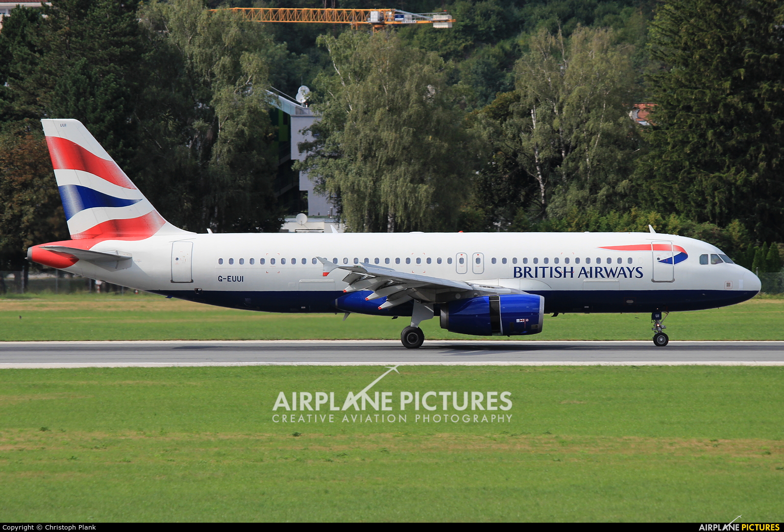 British Airways G-EUUI aircraft at Innsbruck