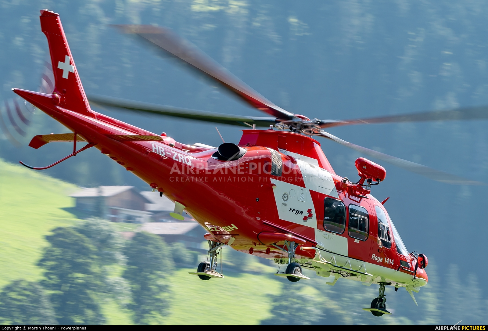 REGA Swiss Air Ambulance  HB-ZRQ aircraft at St. Stephan