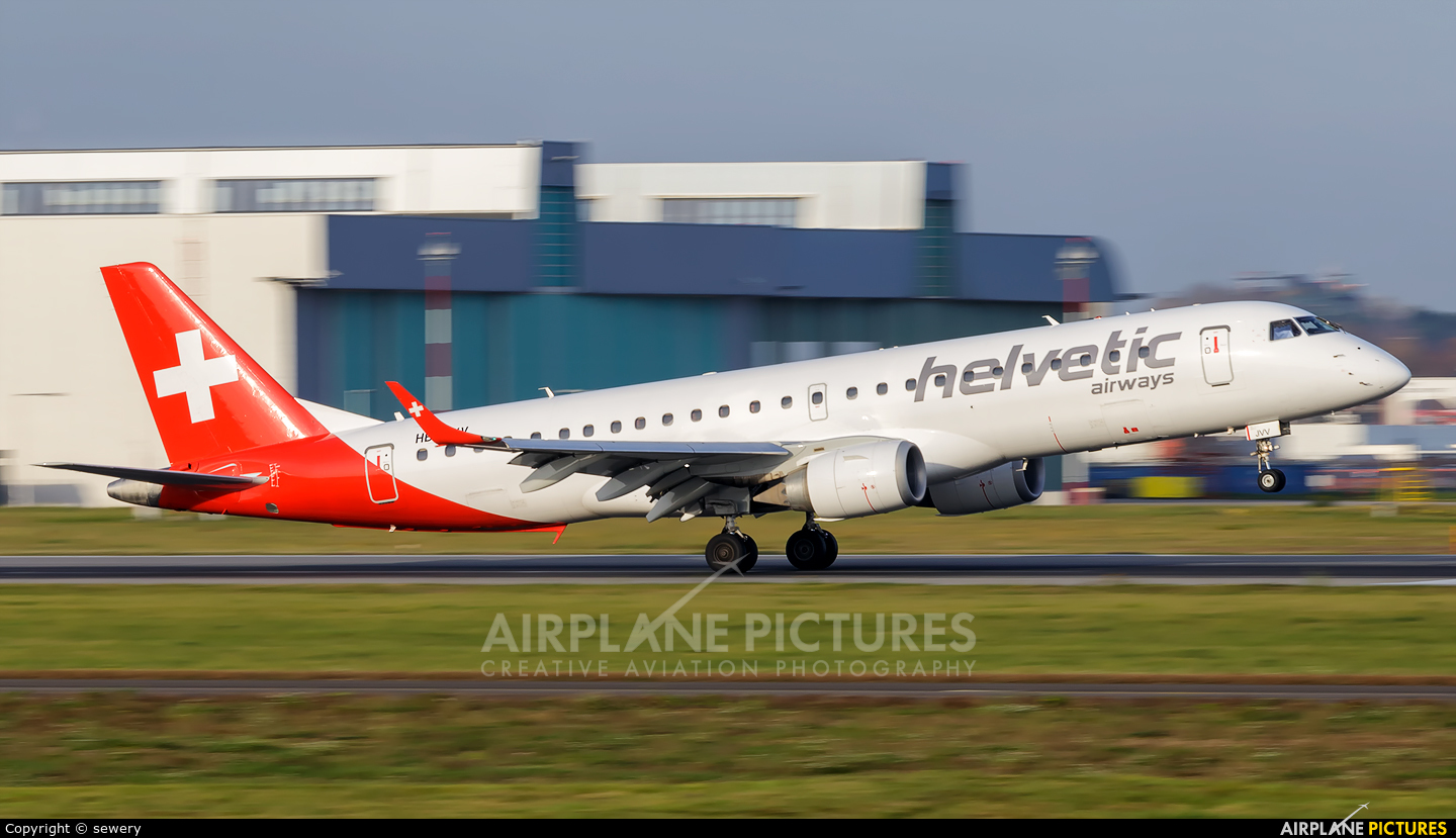 Helvetic Airways HB-JVV aircraft at Warsaw - Frederic Chopin