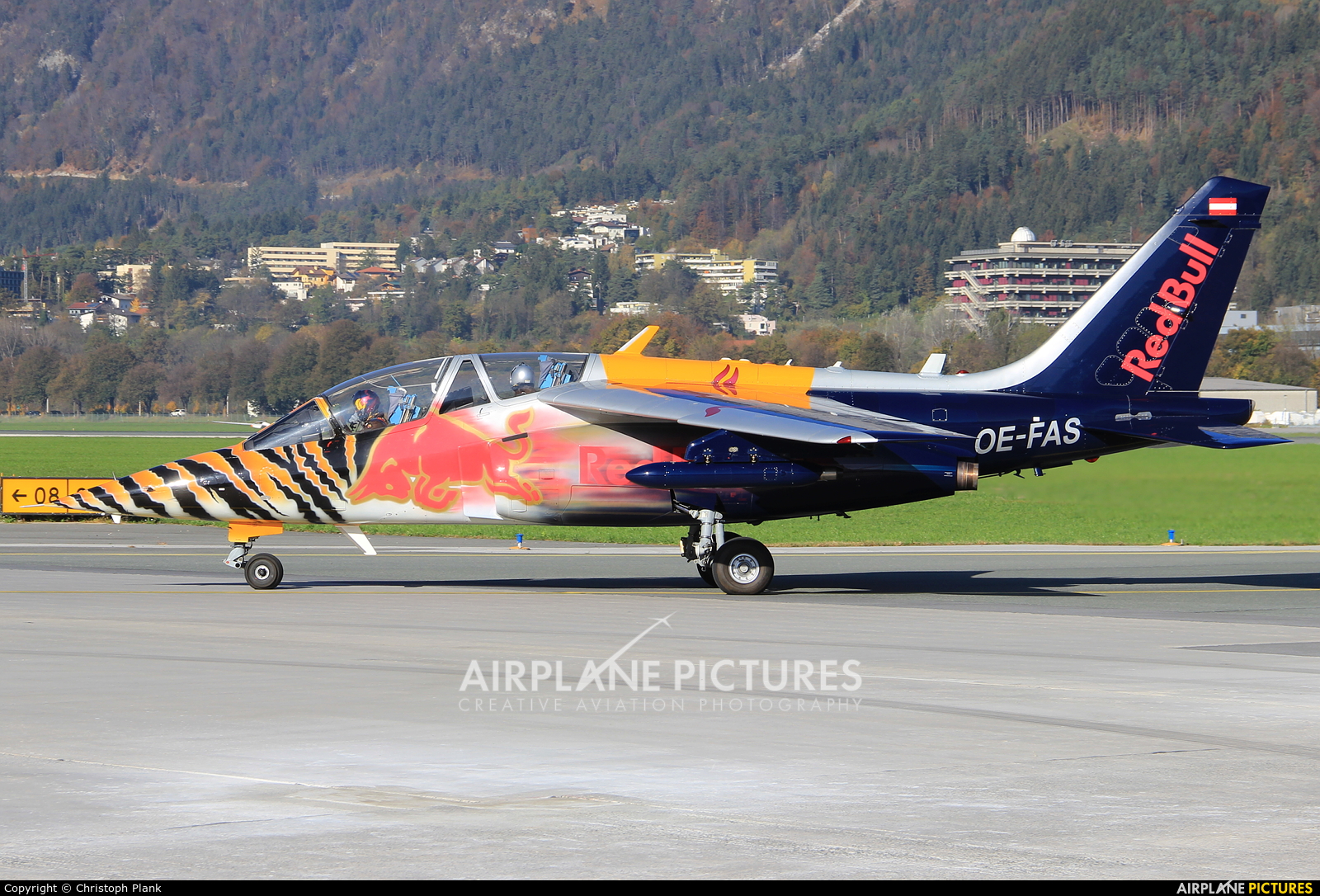 Red Bull OE-FAS aircraft at Innsbruck