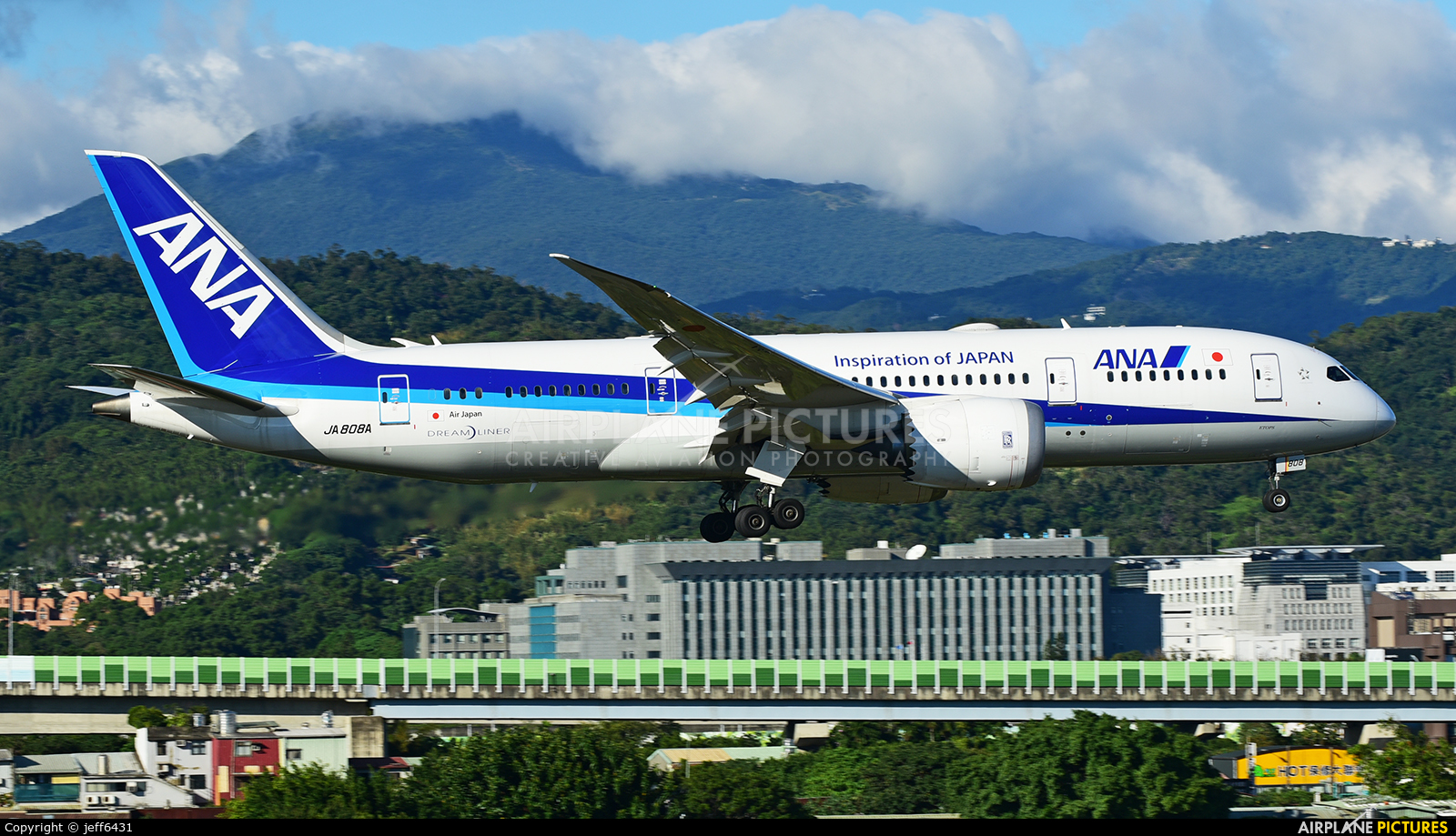 ANA - All Nippon Airways JA808A aircraft at Taipei Sung Shan/Songshan Airport