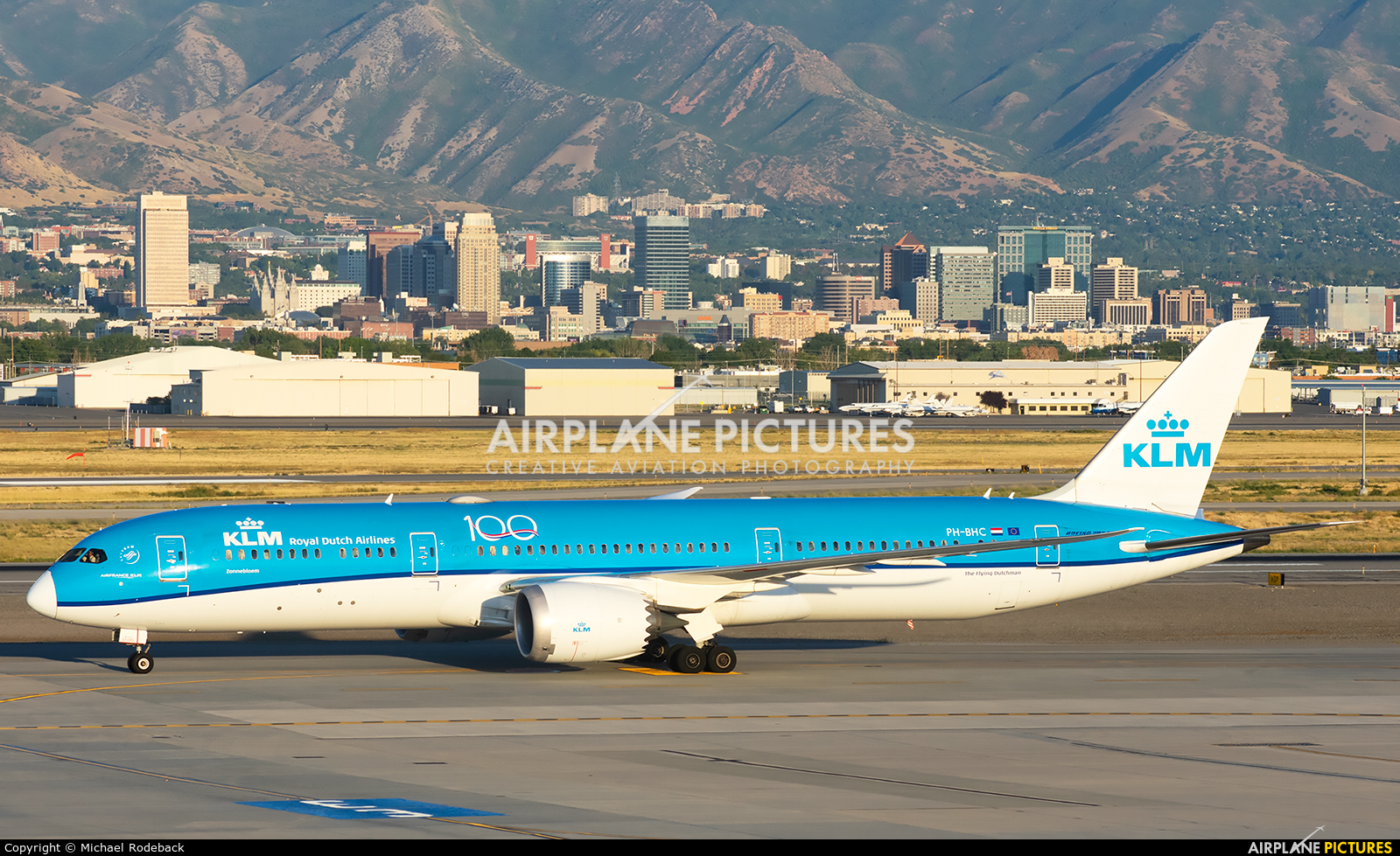 KLM PH-BHC aircraft at Salt Lake City