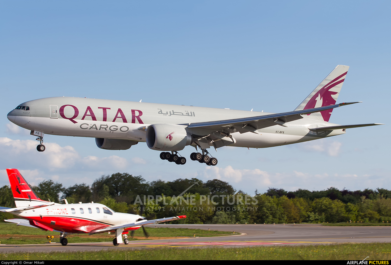 Qatar Airways Cargo A7-BFE aircraft at Luxembourg - Findel