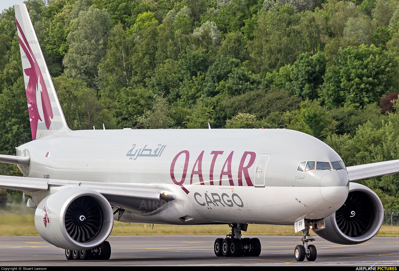 Qatar Airways Cargo A7-BFF aircraft at Luxembourg - Findel