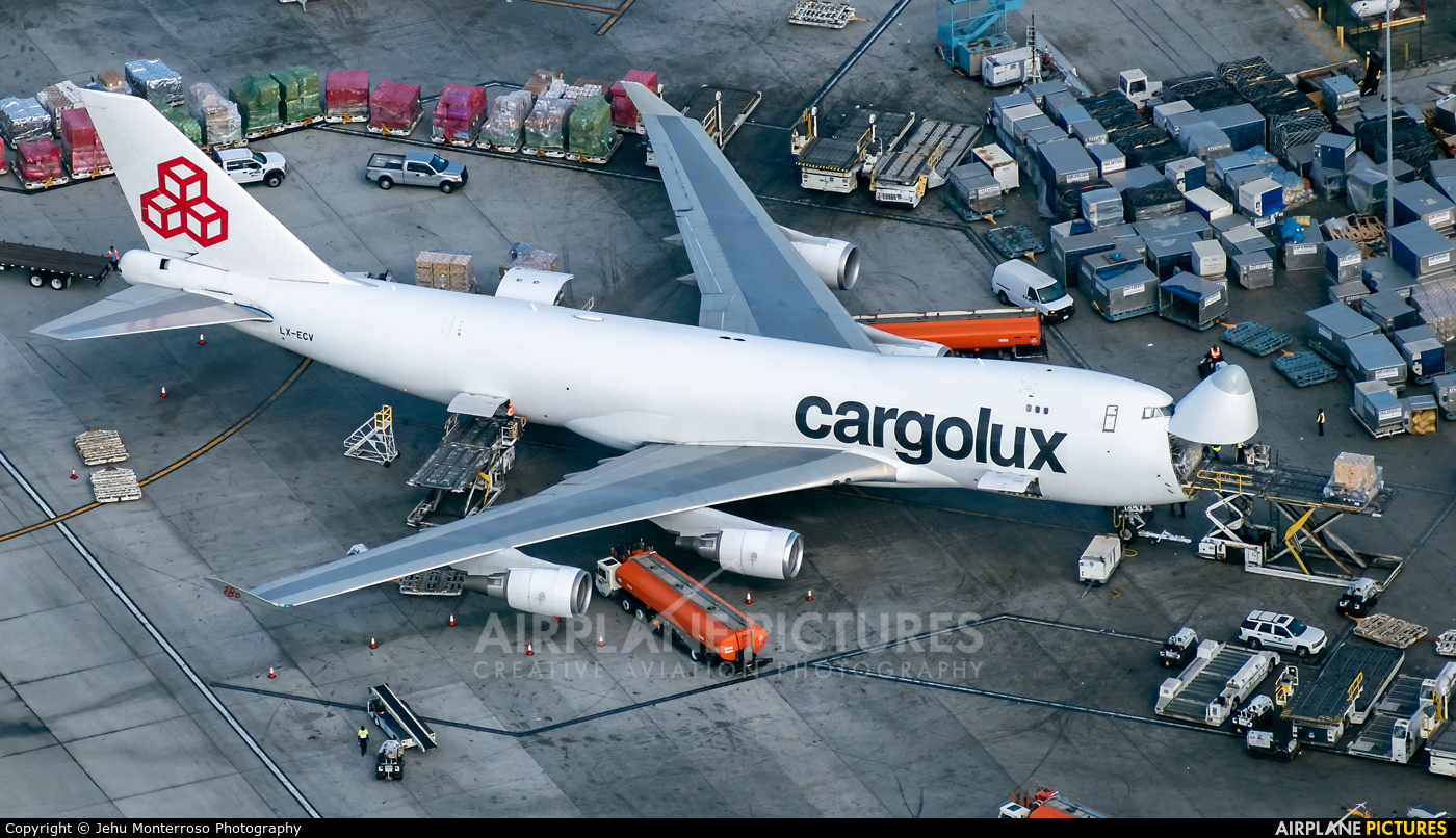 Cargolux LX-ECV aircraft at Los Angeles Intl