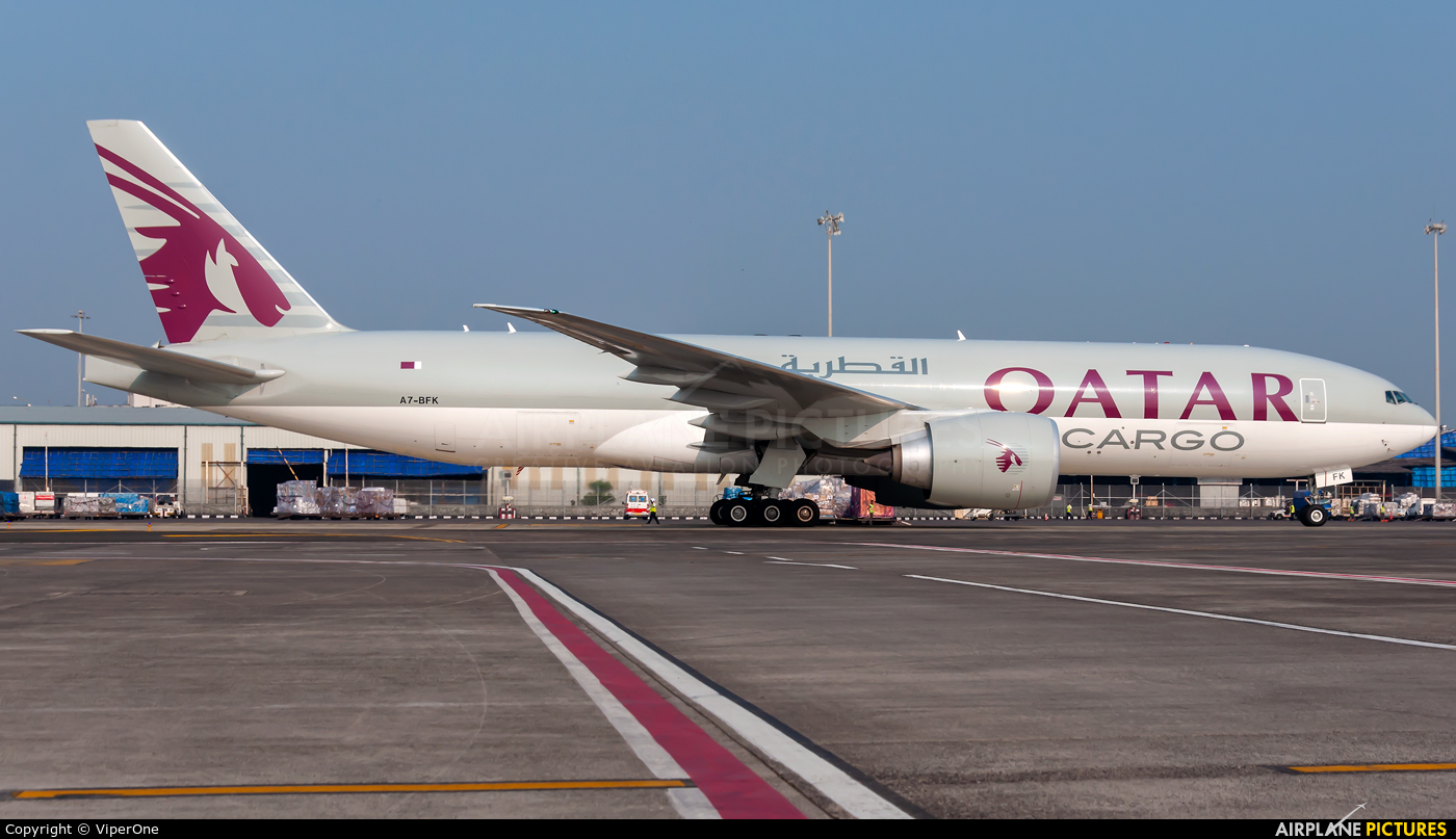 Qatar Airways Cargo A7-BFK aircraft at Mumbai - Chhatrapati Shivaji Intl