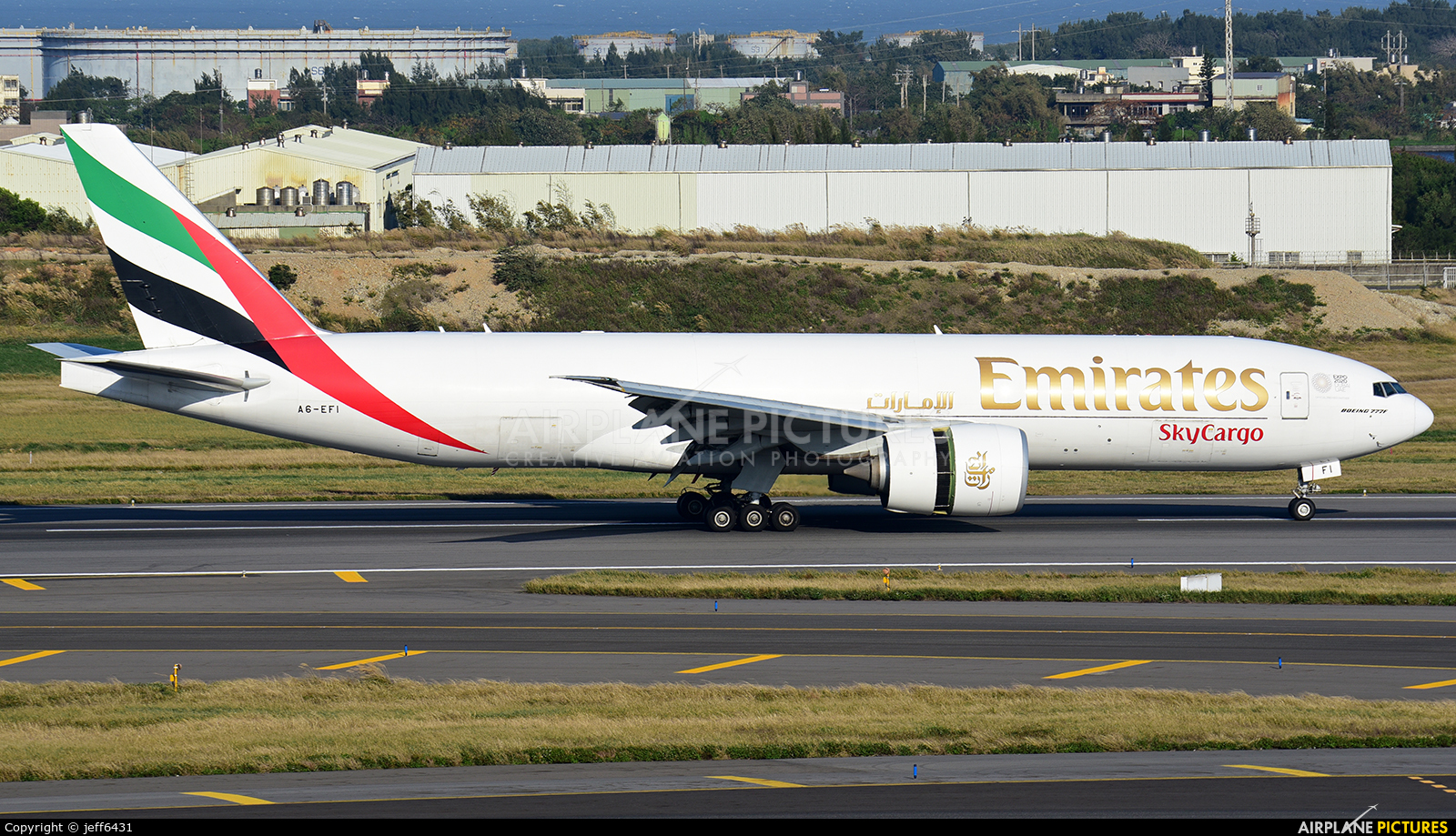 Emirates Sky Cargo A6-EFI aircraft at Taipei - Taoyuan Intl