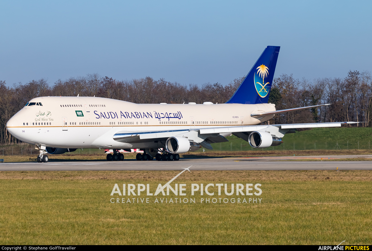 Saudi Arabia - Royal Flight HZ-HM1A aircraft at Basel - Mulhouse- Euro