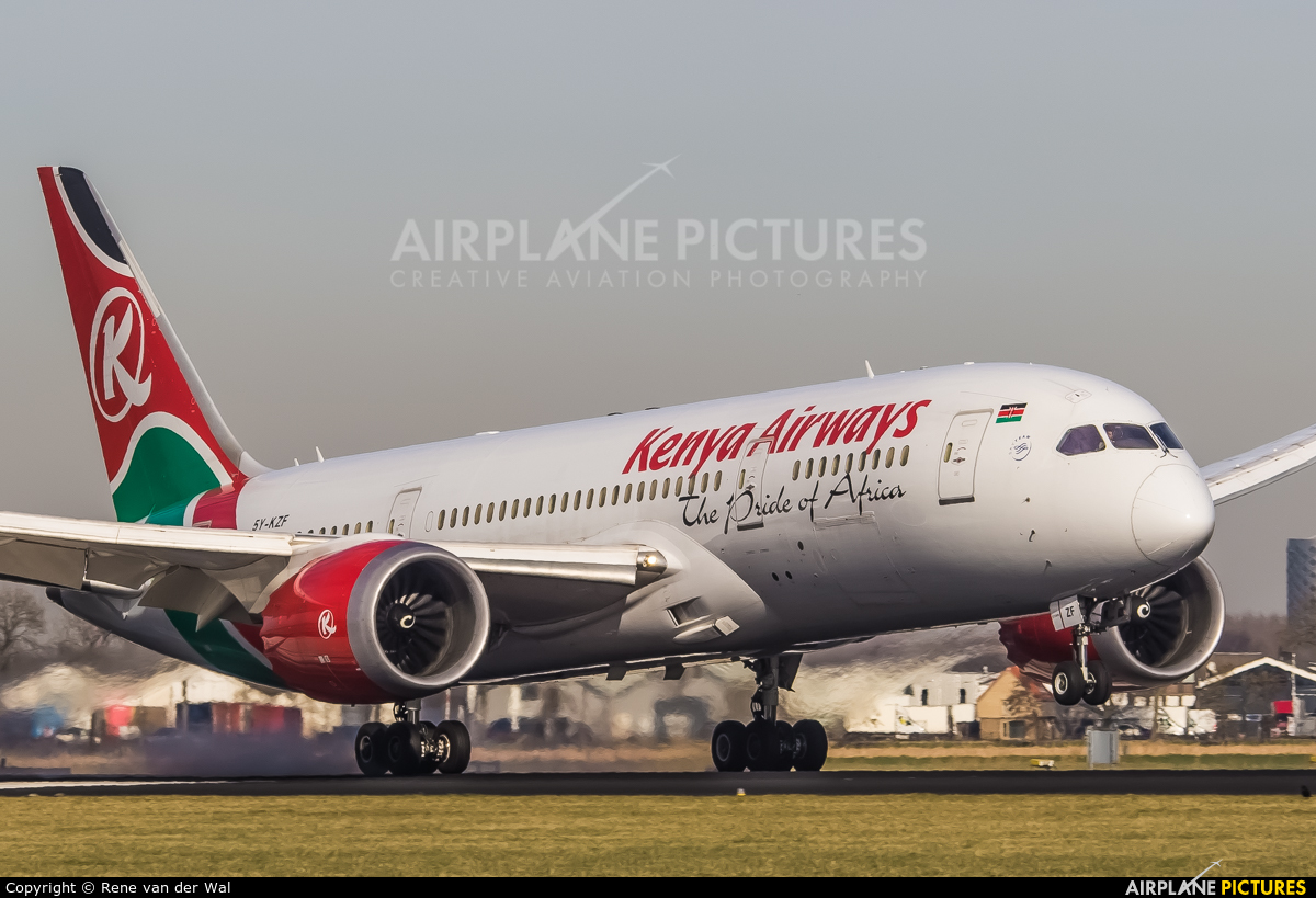 Kenya Airways 5Y-KZF aircraft at Amsterdam - Schiphol