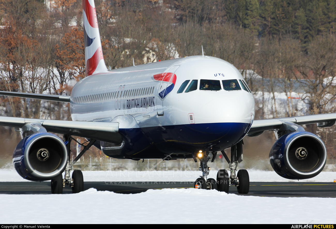 British Airways G-EUYG aircraft at Innsbruck