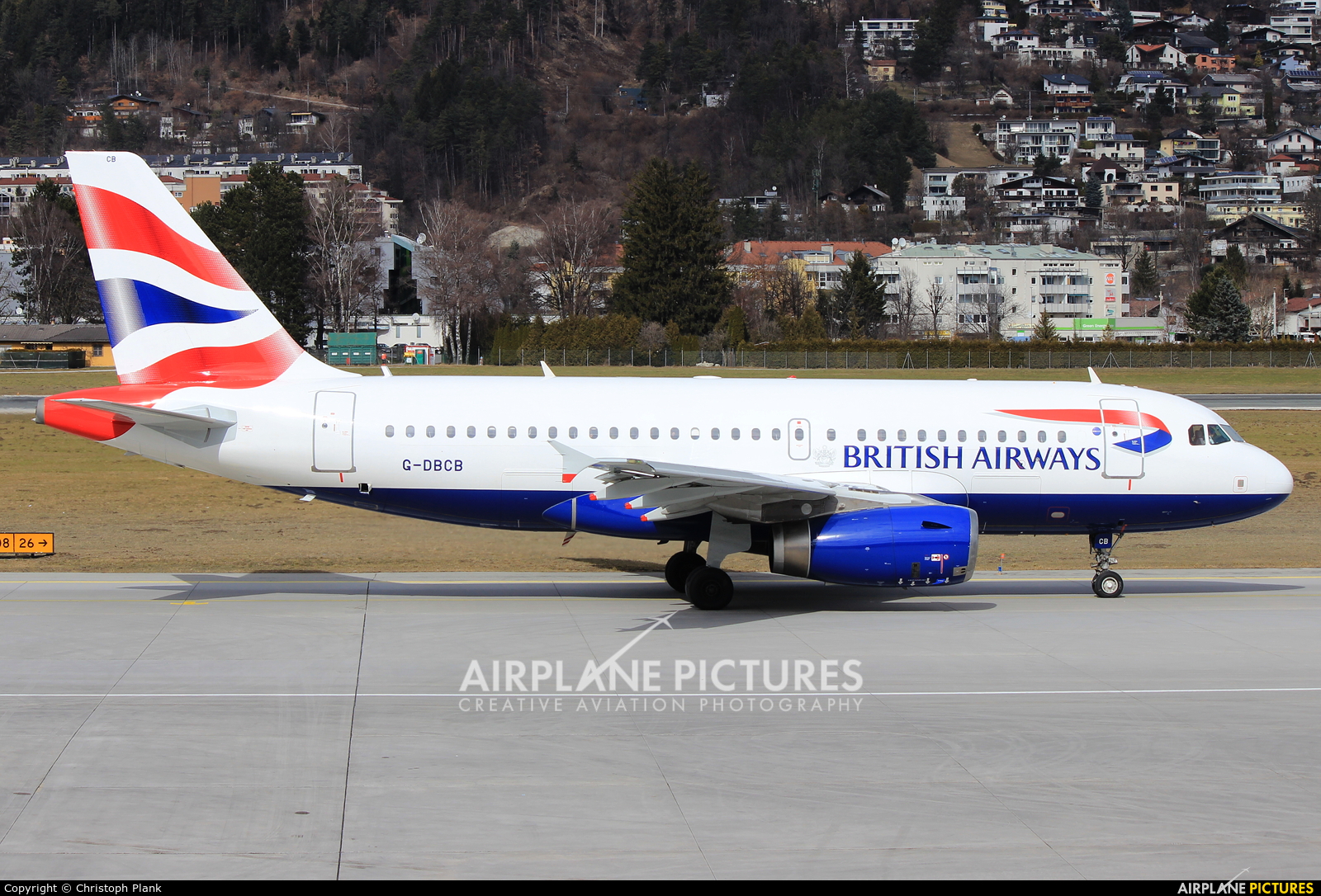 British Airways G-DBCB aircraft at Innsbruck