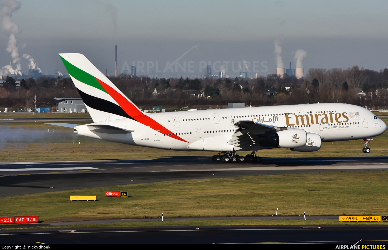 Emirates Airlines A6-EUC aircraft at Düsseldorf