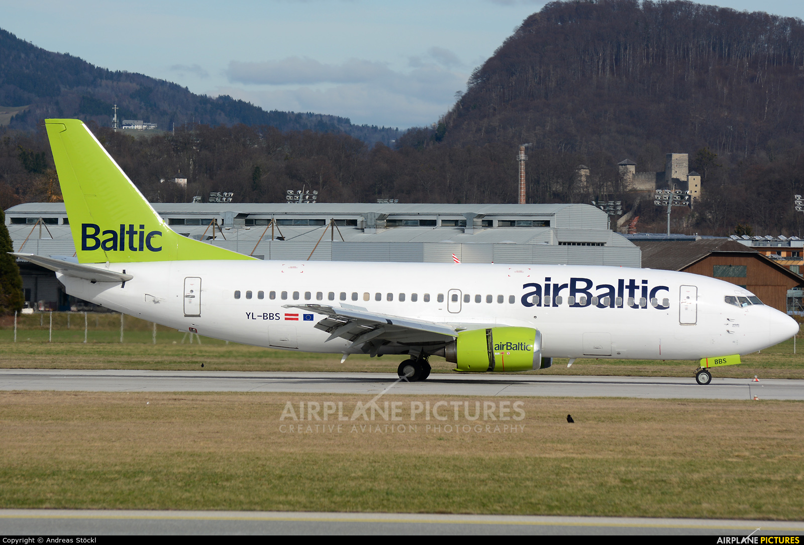 Air Baltic YL-BBS aircraft at Salzburg