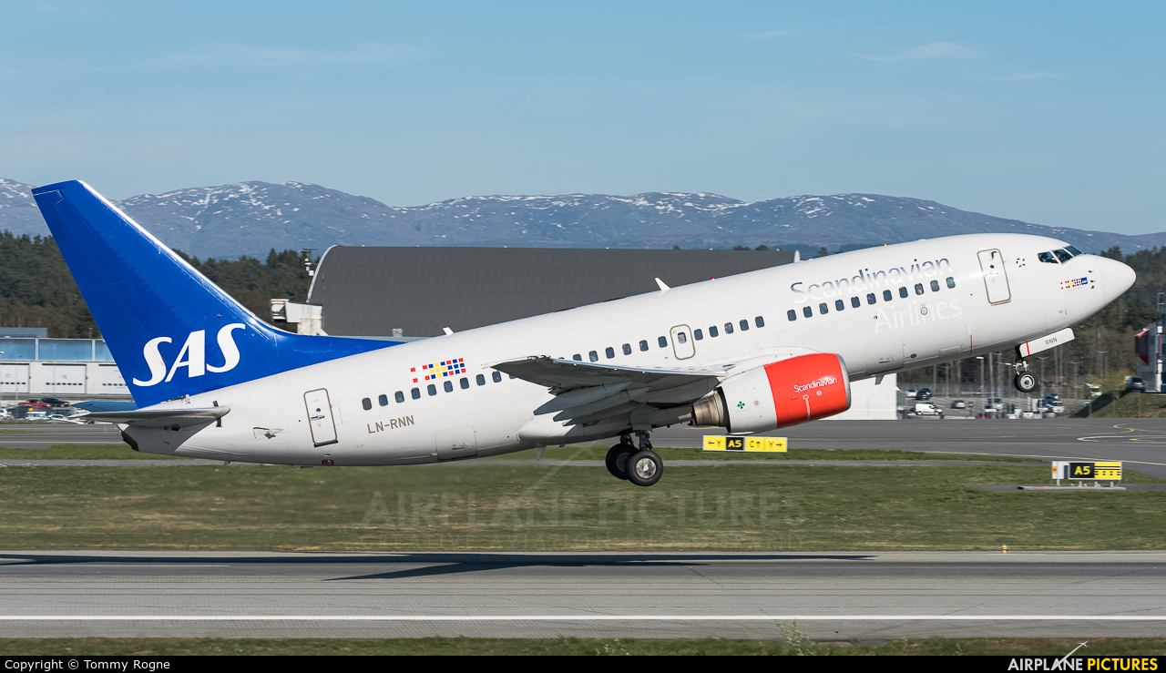 SAS - Scandinavian Airlines LN-RNN aircraft at Bergen - Flesland