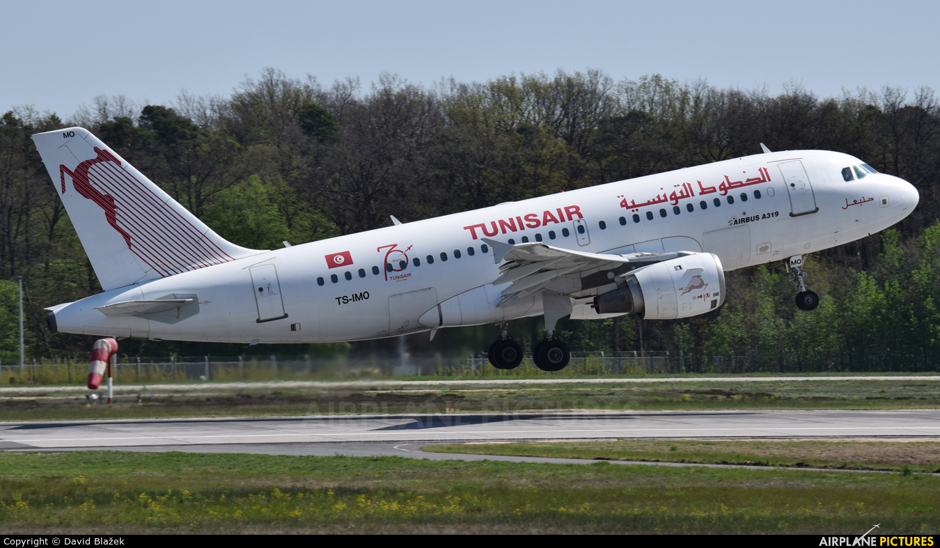 Tunisair TS-IMO aircraft at Frankfurt