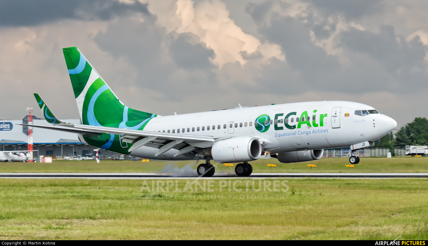 EC Air - Equatorial Congo Airlines OO-JJI aircraft at Prague - Václav Havel