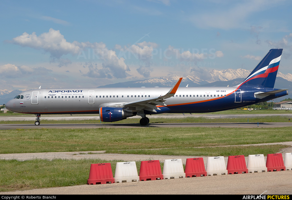 Aeroflot VP-BAX aircraft at Verona - Villafranca