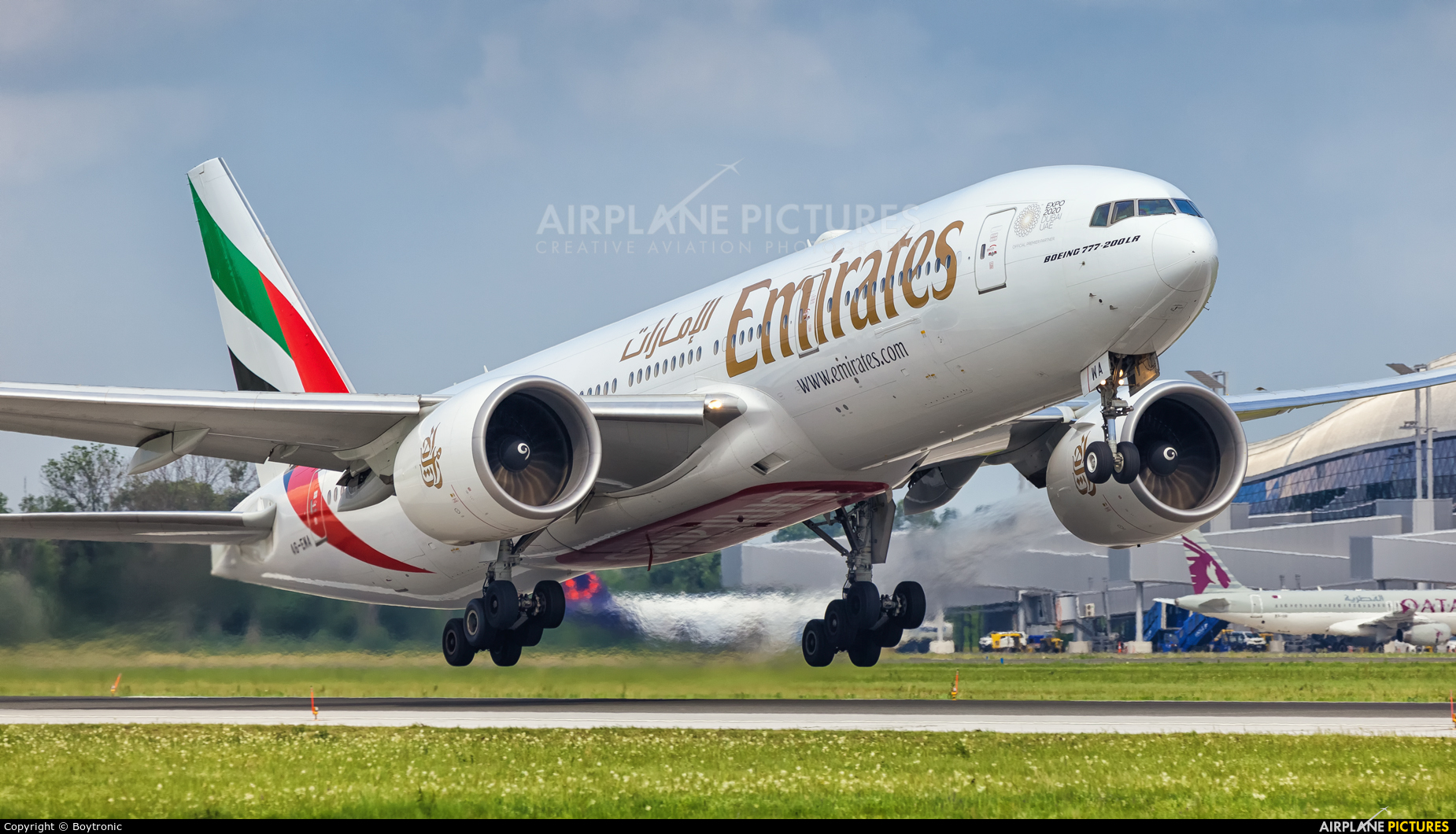Emirates Airlines A6-EWA aircraft at Zagreb